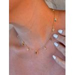 CHOKER MEDALHINHAS E CRISTAIS BANHADO A OURO