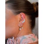 BRINCO ARGOLA PINGENTE PONTO DE LUZ P BANHADO A OURO