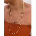 COLAR LONGO CANUTILHOS BANHADO A OURO