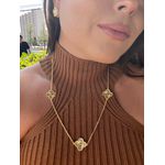 COLAR LONGO TREVO BANHADO A OURO