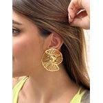 BRINCO CARACOL MEIA BOLA BANHADO A OURO