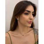 COLAR GOTA ESMERALDA CRAVEJADA BANHADA A RÓDIO BRANCO