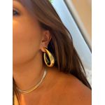 BRINCO ARGOLA OVAL MAXI BANHADO A OURO 
