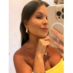 BRINCO ARGOLA GOTA GEOMETRICA BANHADO A OURO 