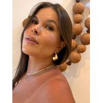 BRINCO ARGOLA GOTA GEOMETRICA BANHADO A OURO 