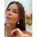 BRINCO ARGOLA GOTA GEOMETRICA BANHADO A OURO 