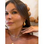 BRINCO ARGOLA GOTA GEOMETRICA BANHADO A OURO 