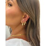 TRIO DE ARGOLAS TREND CRAVEJADAS BANHADO A OURO
