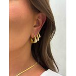 TRIO DE ARGOLAS TREND CRAVEJADAS BANHADO A OURO