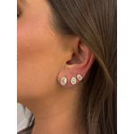 TRIO OVAL CRAVEJADO BANHADO A OURO