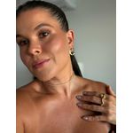 BRINCO CHAPA REDONDA VAZADA BANHADO A OURO
