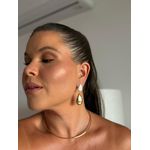 BRINCO GOTA DUPLA RESINADA BANHADO A OURO 
