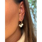 BRINCO ARGOLA PÉROLAS BANHADO A OURO 