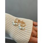 BRINCO ARGOLA PÉROLAS BANHADO A OURO 