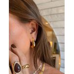 BRINCO ARGOLA GOTA BOLD P BANHADO A OURO 
