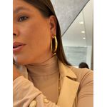 BRINCO MEIA ARGOLA TUBO G BANHADO A OURO 
