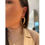 BRINCO MEIA ARGOLA TUBO M BANHADO A OURO