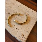 BRINCO MEIA ARGOLA TUBO M BANHADO A OURO