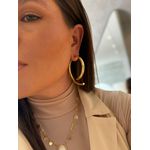BRINCO MEIA ARGOLA TUBO M BANHADO A OURO