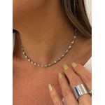 CHOKER CORRENTE TORCIDA BANHADO A RÓDIO BRANCO