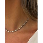 CHOKER CORRENTE TORCIDA BANHADO A RÓDIO BRANCO