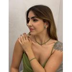 CHOKER RIVIERA ESMERALDA BANHADA A OURO