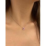 COLAR GOTA PINK CRAVEJADA BANHADA A RÓDIO BRANCO 
