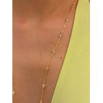 COLAR LONGO CRISTAIS BANHADO A OURO 