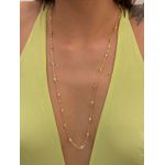 COLAR LONGO CRISTAIS BANHADO A OURO 