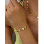PULSEIRA CANUTILHOS E ESTRELA CRAVEJADA BANHADA A OURO 