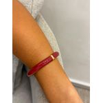 BRACELETE RESINADO RED CHERRY LISO BANHADO A OURO