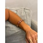 BRACELETE RESINADO MARROM DETALHADO BANHADO A OURO 