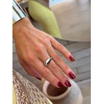 ANEL ONDULADO G BANHADO A RODIO BRANCO