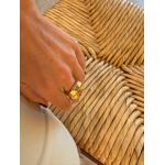 ANEL REGULÁVEL REDONDO ORGANIC BANHADO A OURO