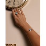 BRACELETE RESINADO AZUL BANHADO A OURO