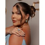 BRINCO CHAPA RESINADA AZUL BANHADO A OURO