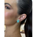 BRINCO CHAPA ORGANIC RESINADA VERDE ÁGUA P BANHADO A OURO 