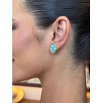 BRINCO CHAPA ORGANIC RESINADA VERDE ÁGUA P BANHADO A OURO 