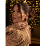 BRINCO CHAPA OVAL MARTELADA BANHADO A OURO