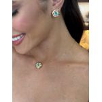 COLAR PINGENTE ACQUA MARINE BANHADO A OURO