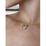 COLAR PINGENTE ACQUA MARINE BANHADO A OURO