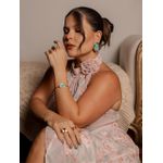 BRACELETE RESINADO VERDE ÁGUA BANHADO A OURO