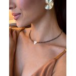 CHOKER CRISTAIS E ESPÍRITO SANTO MADREPÉROLA BANHADO A OURO