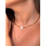 CHOKER CANUTILHOS E ESPÍRITO SANTO MADREPÉROLA BANHADO A OURO 