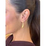 BRINCO PENDENTE GOTA FN ACETINADA BANHADO A OURO