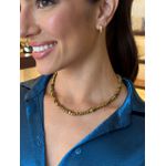 COLAR MÉDIO CASCALHOS HEMATITA BANHADO A OURO