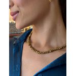 COLAR MÉDIO CASCALHOS HEMATITA BANHADO A OURO