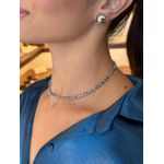 CHOKER CANUTILHOS CASCALHO BANHADA A RÓDIO BRANCO