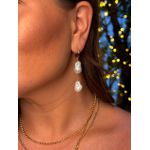 BRINCO ARGOLA E PÉROLAS BARROCAS BANHADO A OURO