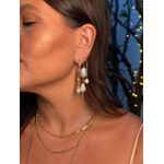 BRINCO ARGOLA E PÉROLAS BARROCAS BANHADO A OURO